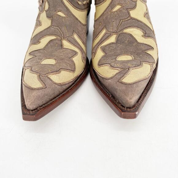 Old Gringo Vintage y2k Jude Brown Floral Overlay Western Cowgirl Boot size 6 - Picture 5 of 10